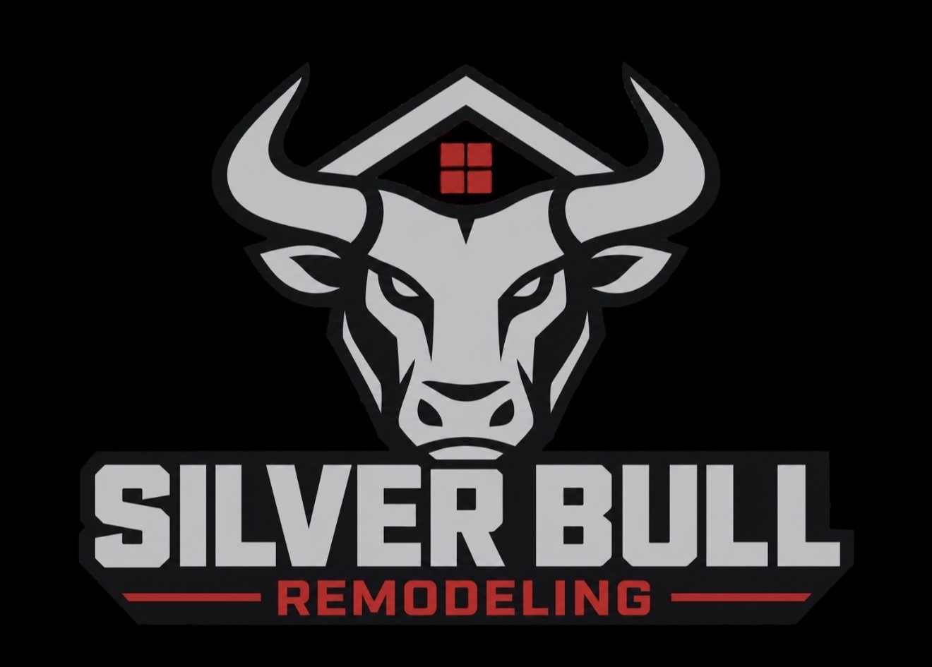 Silver Bull Remodeling bull and house logo